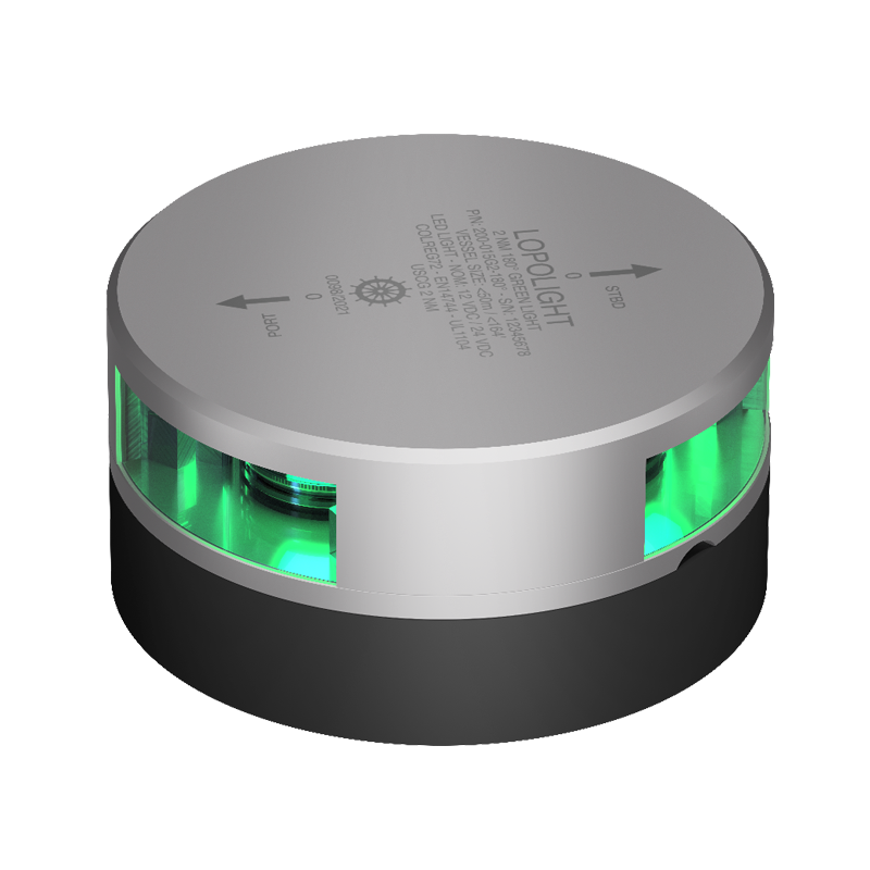 2nm 180° Green, hor mnt, silver anodized